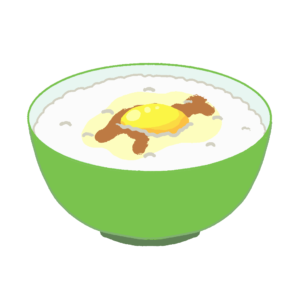 卵かけご飯の無料イラスト