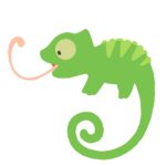 かわいいカメレオンの無料イラスト