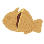 こし餡のたい焼きの無料イラスト