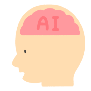 AI（人工知能）の脳みその無料イラスト