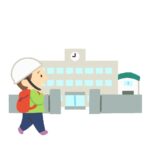 避難所に避難する人の無料イラスト