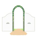 庭園の入り口のアーチ状の門の無料イラスト