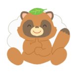 頭の上に木の葉を乗せて化ける狸の無料イラスト