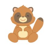 笑顔のタヌキの無料イラスト