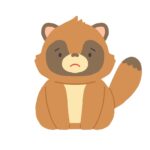 clip art of raccoon dog sitting with sad face-illpop.com