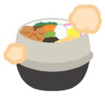 炊きたてホカホカの釜飯の無料イラスト