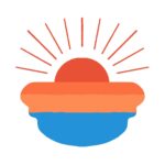 初日の出（グラデーション）の無料イラスト