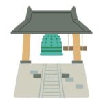 仏教寺院の梵鐘の無料イラスト