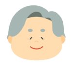 目尻を下げている表情の無料イラスト（おじいさん）