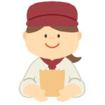 パン屋さんの店員さん（女性）の無料イラスト