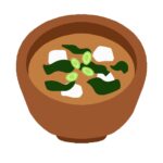 わかめと豆腐の味噌汁の無料イラスト