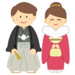 成人式の男女の無料イラスト
