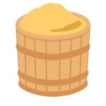 味噌樽に入っている白味噌の無料イラスト