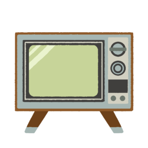 昭和のレトロなテレビの無料イラスト