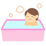 お風呂に入っている人の無料イラスト