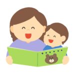 読み聞かせ（男の子）の無料イラスト素材