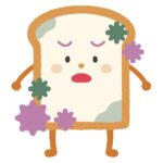 カビた食パンのキャラクターの無料イラスト素材