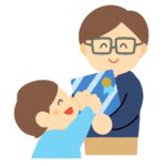 父の日のプレゼントをあげる男の子の無料イラスト素材