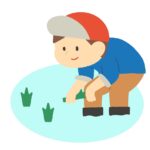 田植えをする人の無料イラスト素材