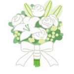 結婚式のブーケの無料イラスト素材