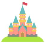メルヘンチックな西洋のお城の無料イラスト素材