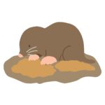 穴を掘るモグラの無料イラスト素材