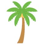 ヤシの実がなっているヤシの木の無料イラスト素材