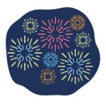 夜空の打ち上げ花火の無料イラスト素材