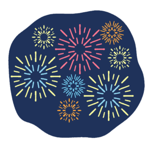 夜空の打ち上げ花火の無料イラスト素材