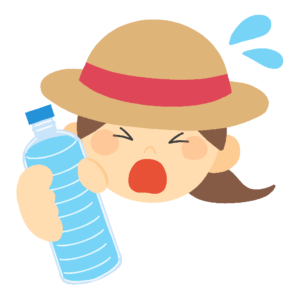 水分補給をする女の子の無料イラスト素材