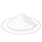 お皿にのった白い粉の無料イラスト素材