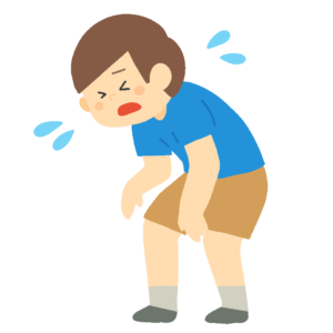 汗をかいている男性の無料イラスト素材