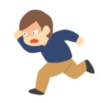 怒りながら走る男性の無料イラスト素材