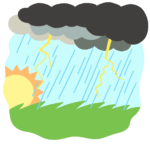 夕立ちの無料イラスト素材