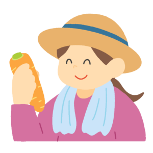 野菜を持つ農家の女性の無料イラスト素材