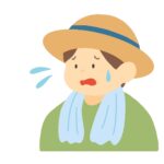 困った農家の男性の無料イラスト素材