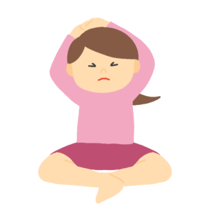 ストレッチする女性の無料イラスト素材