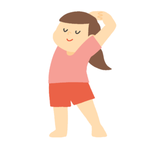 背伸びをする女性の無料イラスト素材