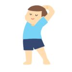 背伸びをする男性の無料イラスト素材