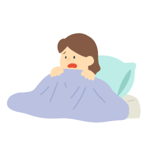 眠れない女の子の無料イラスト素材