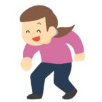 笑顔で追いかける女性の無料イラスト素材