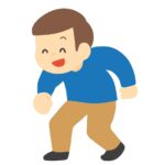 笑顔で追いかける男性の無料イラスト素材