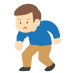 走る準備体制の男性の無料イラスト素材