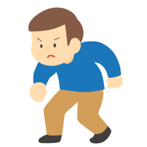 走る準備体制の男性の無料イラスト素材