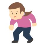 走る準備体制の女性の無料イラスト素材