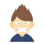 髪を逆立てて怒る男性の無料イラスト素材
