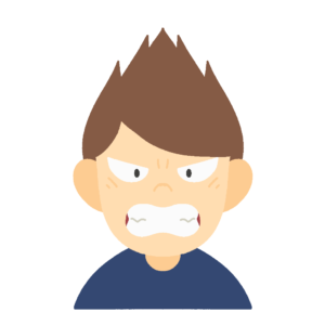 髪を逆立てて怒る男性の無料イラスト素材