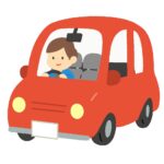 自動車を運転する男性の無料イラスト素材