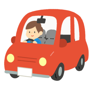 自動車を運転する男性の無料イラスト素材