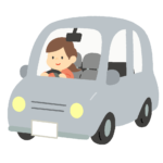自動車を運転する女性の無料イラスト素材